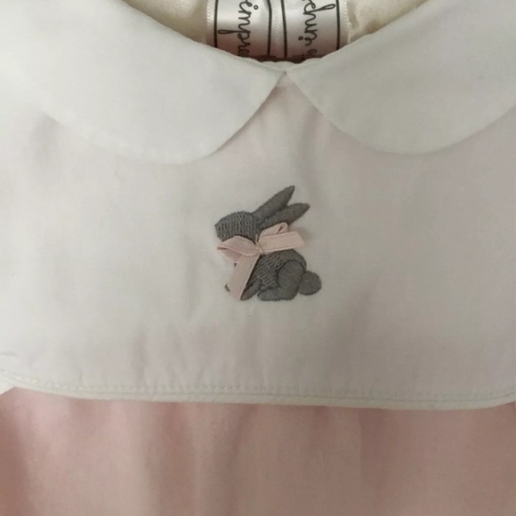Janie and Jack Easter bunny bubble pink, white, gray 6-12 months - Picture 6 of 7
